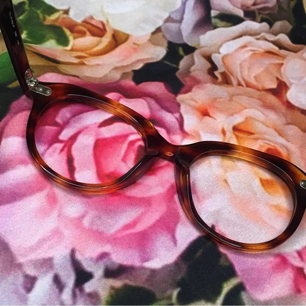 CELINE Two dots round Orange & Black tortoise acetate frames CL41461 F 086 145